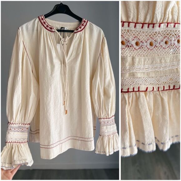 ZARA ZW COLLECTION EMBROIDERED SHIRT - Picture 1 of 11